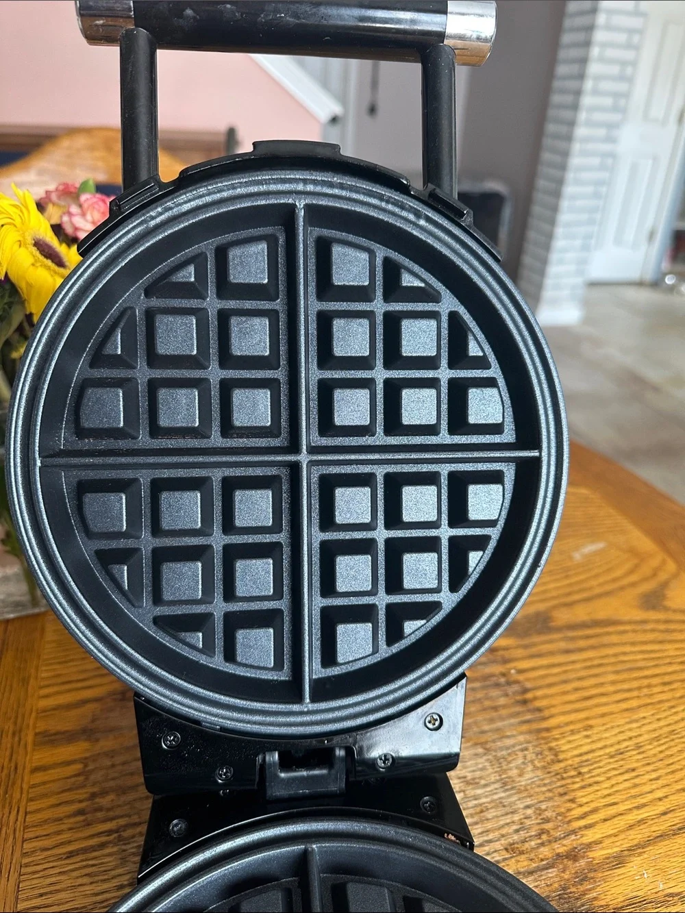 Rotating Waffle Maker - Black & Stainless Steel